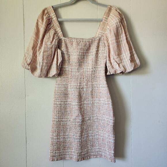 Cottage Shabby Chic Boho Fairy ATOIR Milkmaid Pink Plaid Mini Dress Women xs - Picture 1 of 9
